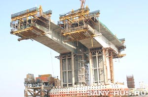 Строительство морского моста Дунхай в порту Яншань